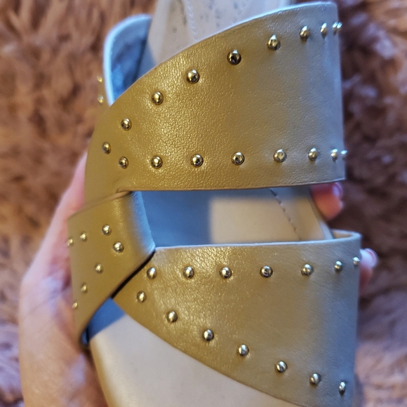 Alfani Nude Studded Slide Sandals 6 - Picture 3 of 7